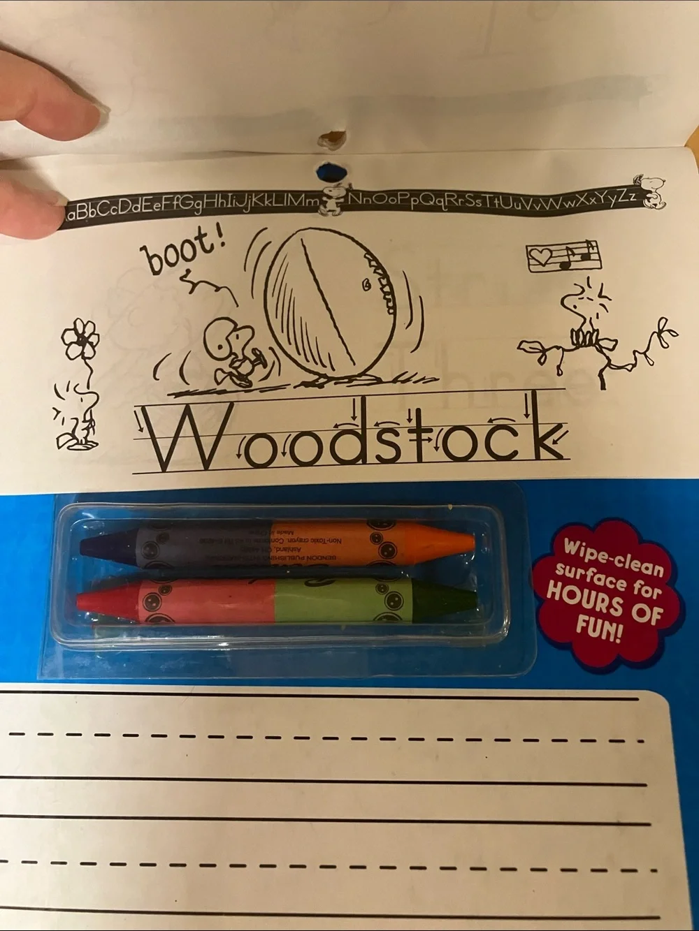 Peanuts Printing Practice Write-On Wipe-Off Activity Board - Red & Blue